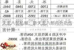 天龙八部私服：新天龙八部内外功伤害计算